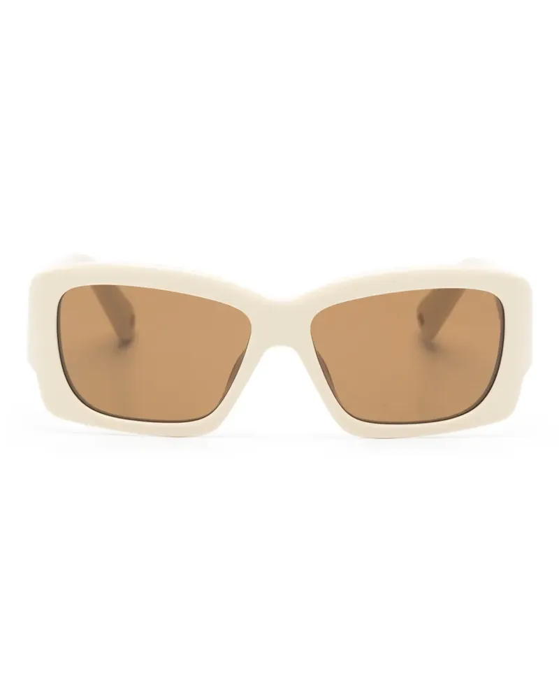 Jacquemus Sonnenbrille mit eckigem Gestell - Nude Nude