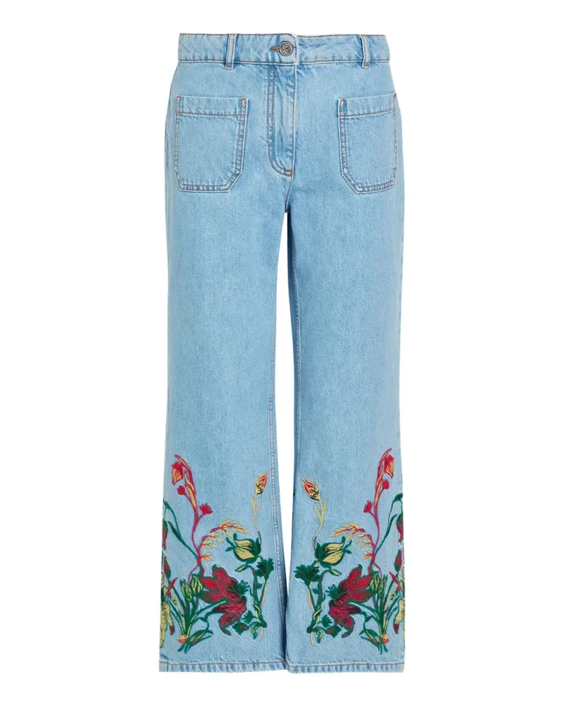Etro floral-embroidered jeans - Blau Blau