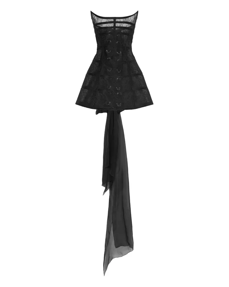 Blumarine Schulterfreies Minikleid - Schwarz Schwarz