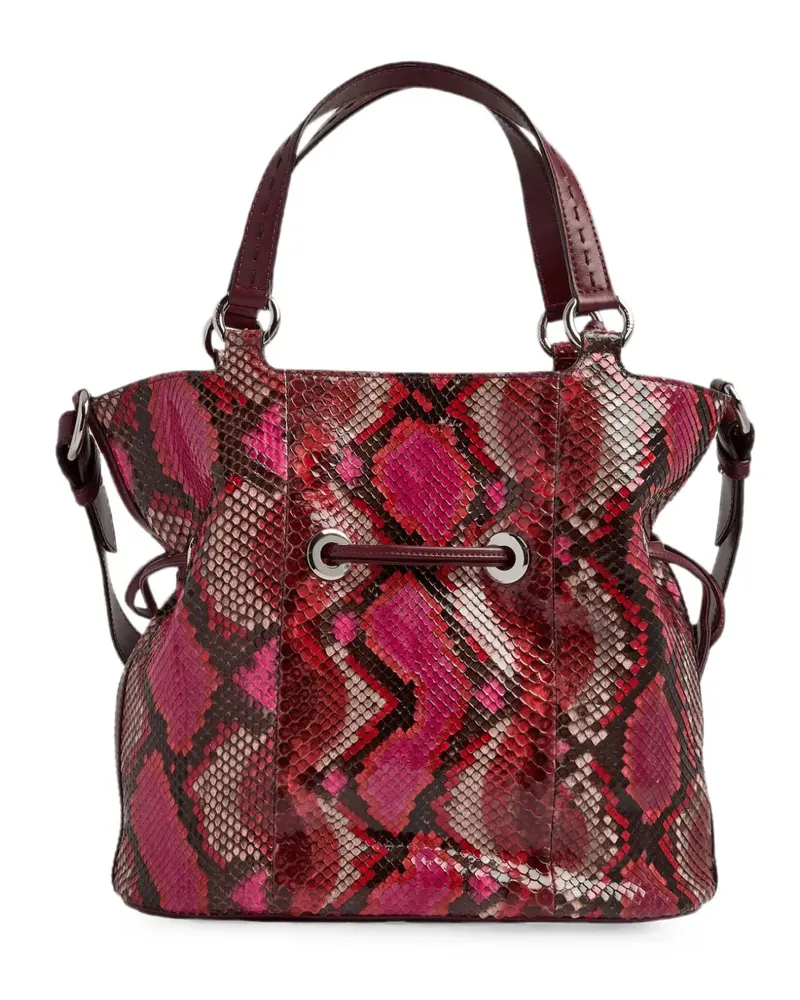 Lancel medium Premier Flirt snakeskin-effect leather bucket bag - Rosa Rosa