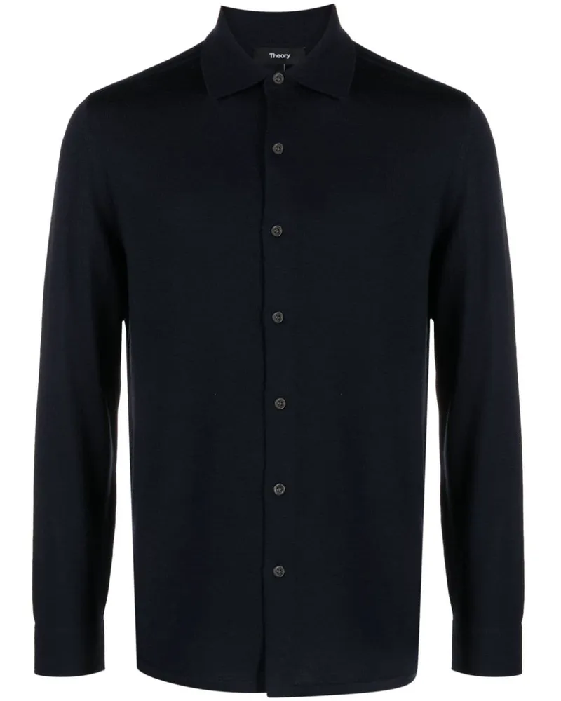 Theory Lorean fine-knit shirt Blau