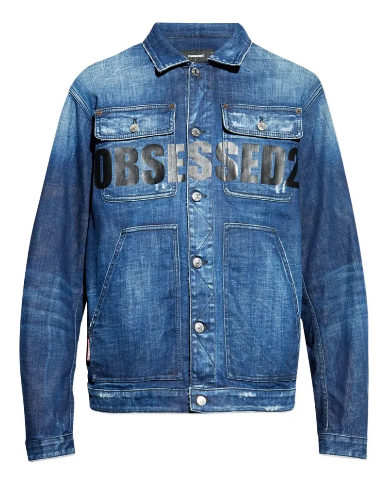 Dsquared2 Jeansjacke mit Print - Blau Blau