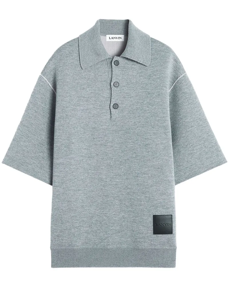 Lanvin Poloshirt mit Logo-Patch - Grau Grau