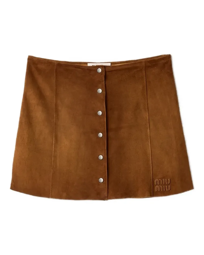 Miu Miu waxed suede miniskirt - Braun Braun