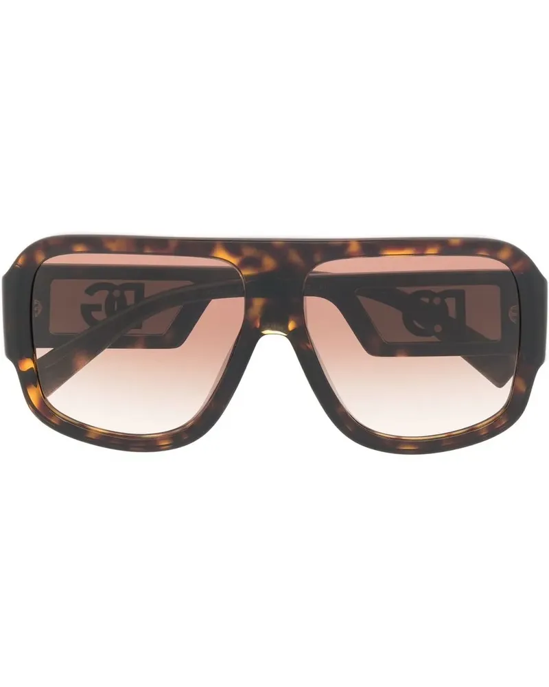 Dolce & Gabbana Oversized-Sonnenbrille in Schildpattoptik - Braun Braun