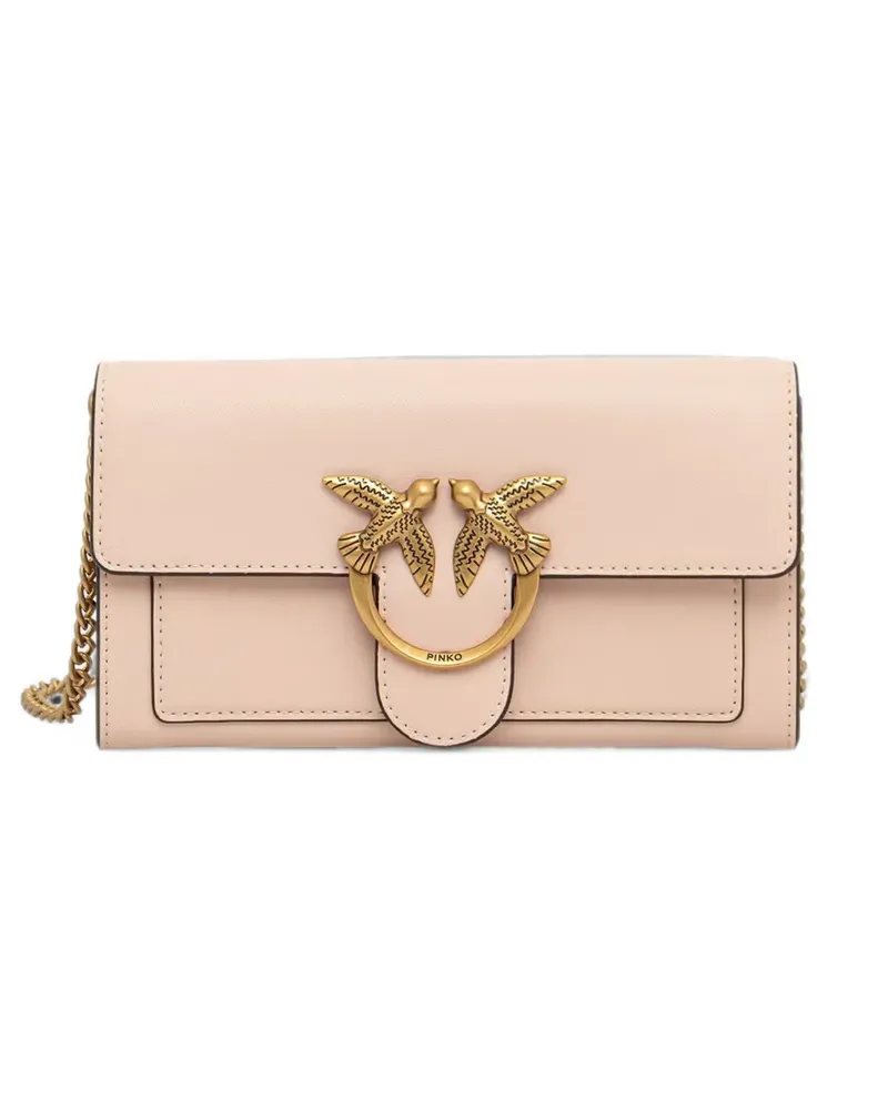Pinko Love leather shoulder bag - Rosa Rosa