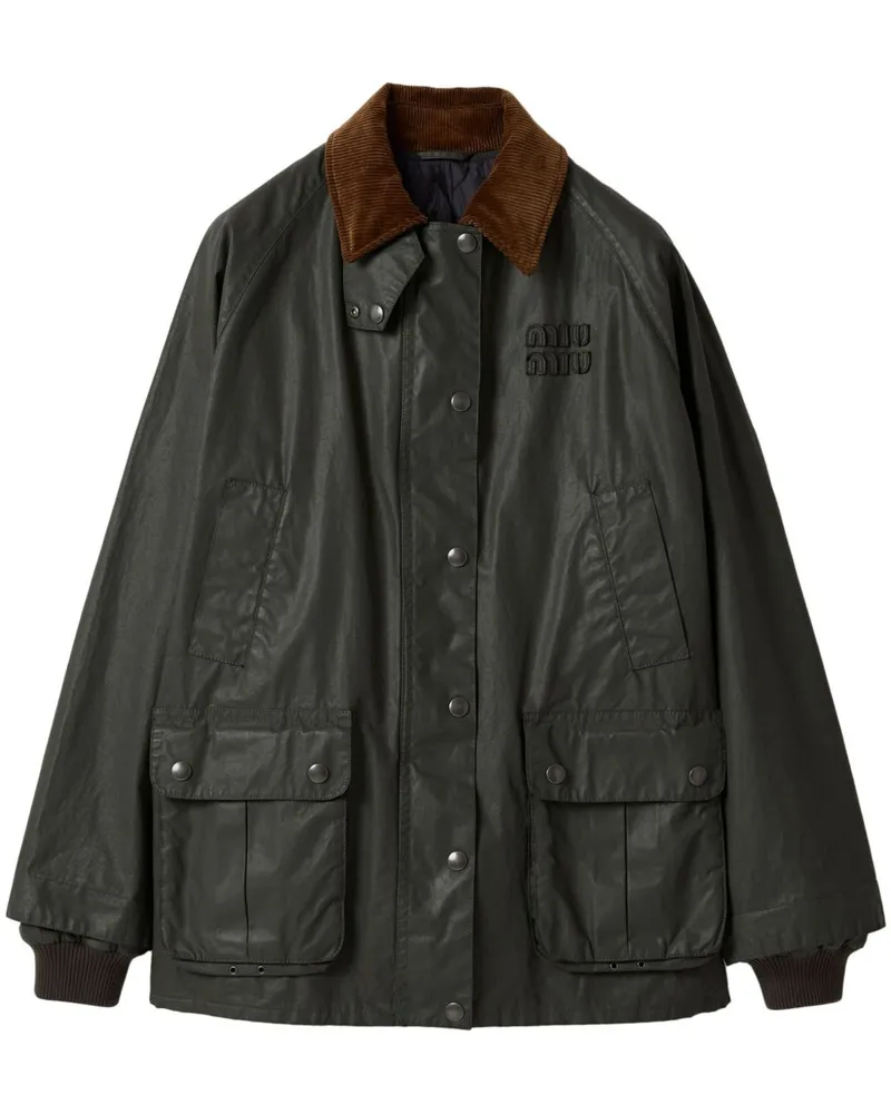Miu Miu Jacke aus Popeline - Grün Grün