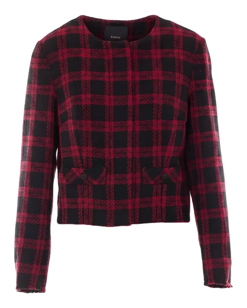 Pinko checked collarless jacket - Schwarz Schwarz