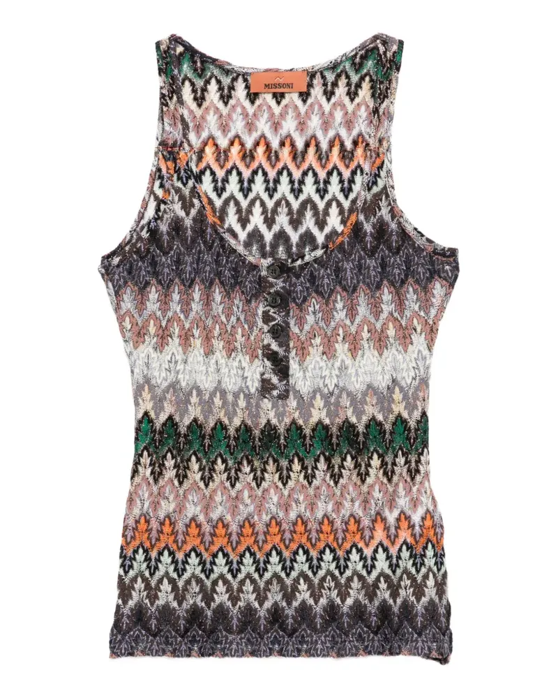 Missoni Geknöpftes Tanktop mit Muster - Braun Braun