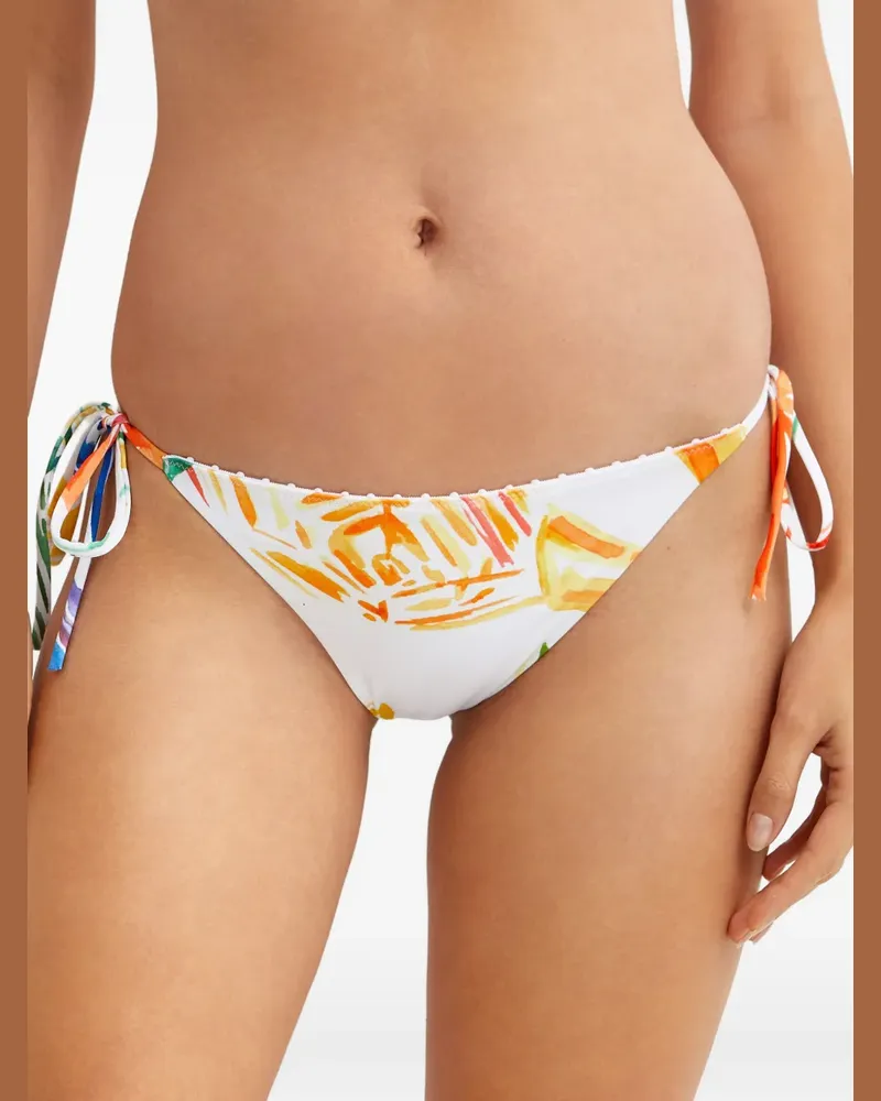 Charo Ruiz Marisa abstract-print bikini bottoms - Weiß Weiß