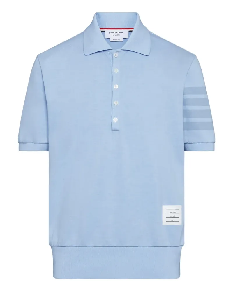 Thom Browne 4-Bar Poloshirt mit Streifendetail - Blau Blau