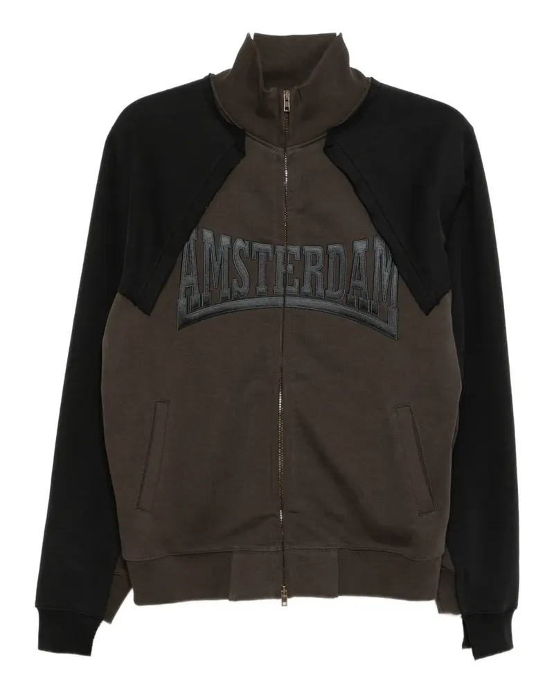 VETEMENTS slogan-embroidered jacket - Braun Braun