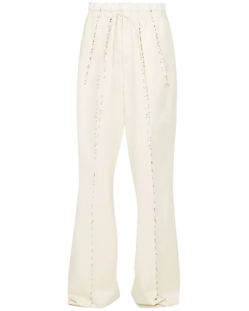 Maison Margiela Hose aus Baumwoll-Leinengemisch - Weiß Weiß