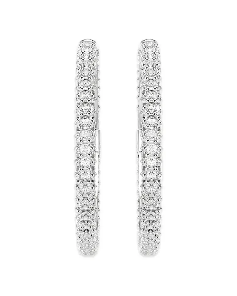 Swarovski Creolen mit Kristallen - Silber Silber