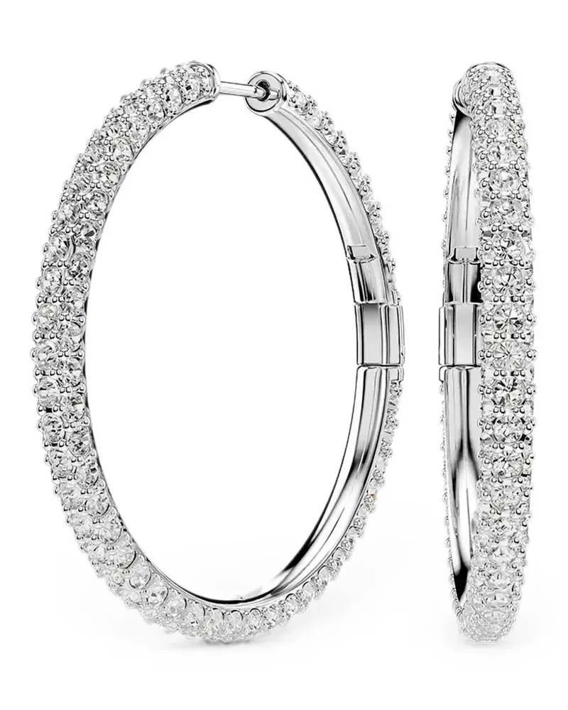 Swarovski crystal-embellished hoop earrings - Silber Silber