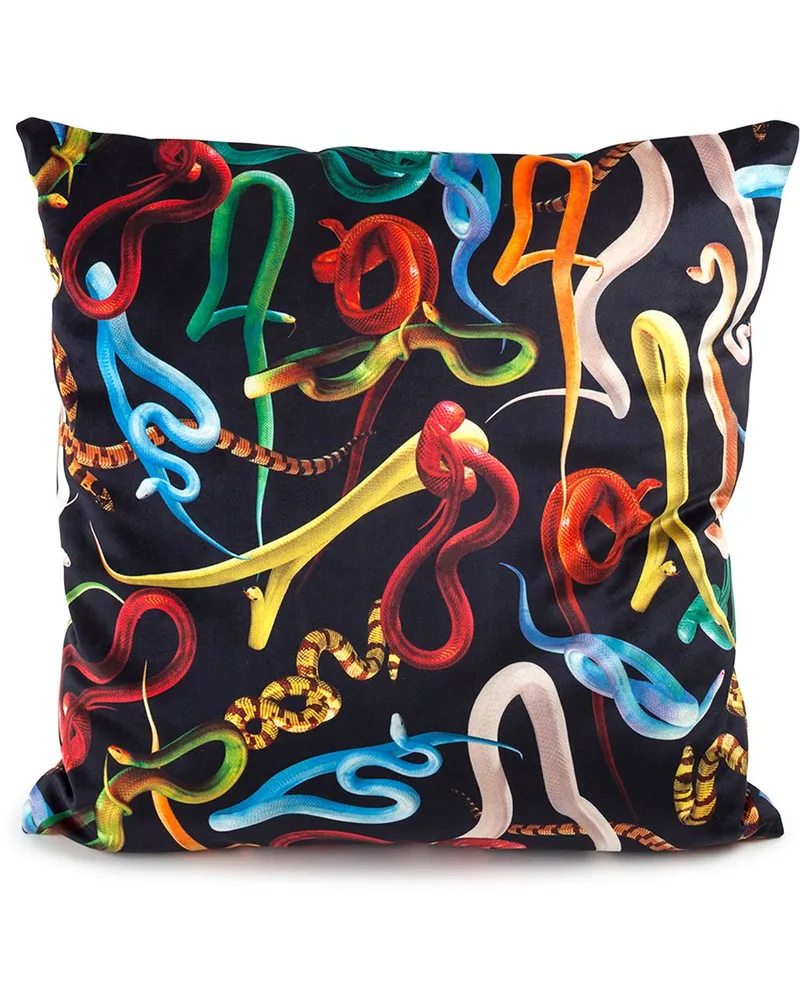Seletti Kissen mit Print - Schwarz Schwarz