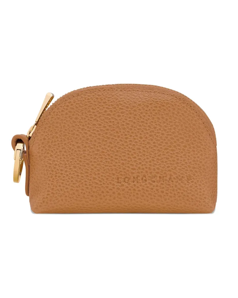 Longchamp Le Foulonné grained-texture coin purse - Braun Braun