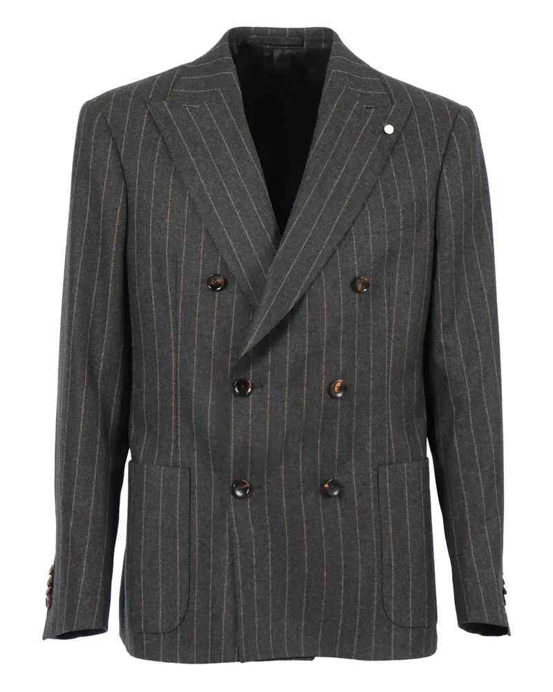Luigi Bianchi Mantova Doppelreihiger Anzug mit Nadelstreifen - Grau Grau