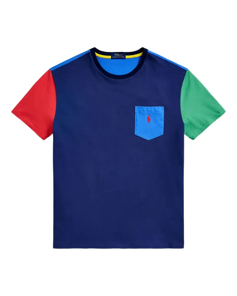 Ralph Lauren T-Shirt in Colour-Block-Optik - Blau Blau