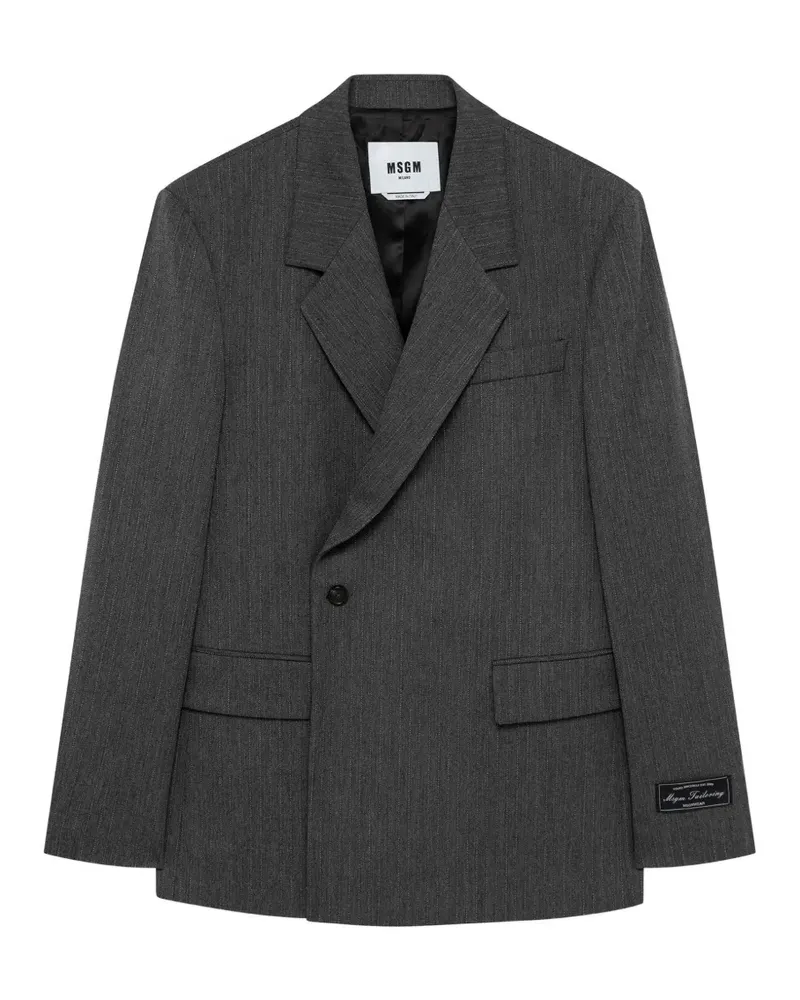 MSGM Doppelreihige Jacke mit Nadelstreifen - Grau Grau