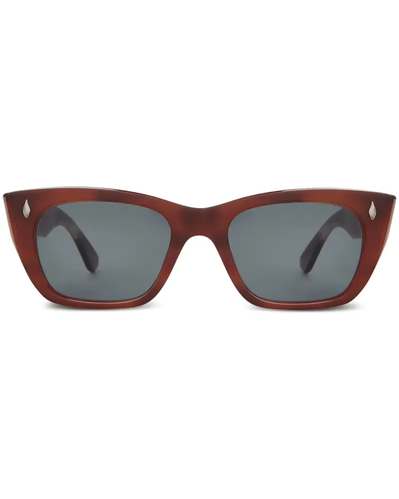 Garrett Leight Sonnenbrille mit eckigem Gestell - Braun Braun