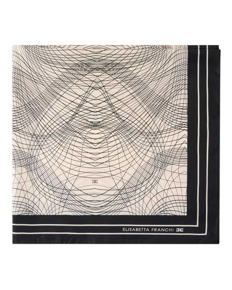 Elisabetta Franchi abstract-print foulard scarf - Nude Nude