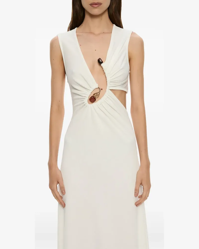 Christopher Esber Spiral Crystal Maxikleid mit Cut-Out - Weiß Weiß