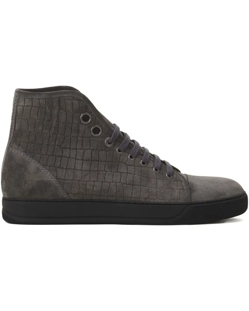Lanvin Texturierte High-Top-Sneakers - Grau Grau