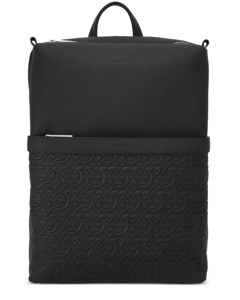 Ferragamo Rucksack mit Gancini-Detail - Schwarz Schwarz