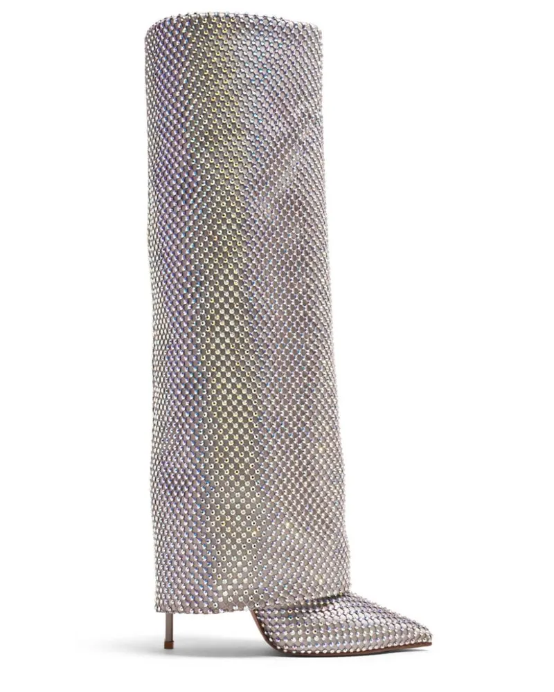Le Silla Gilda Stiefel mit Kristallen 120mm - Silber Silber