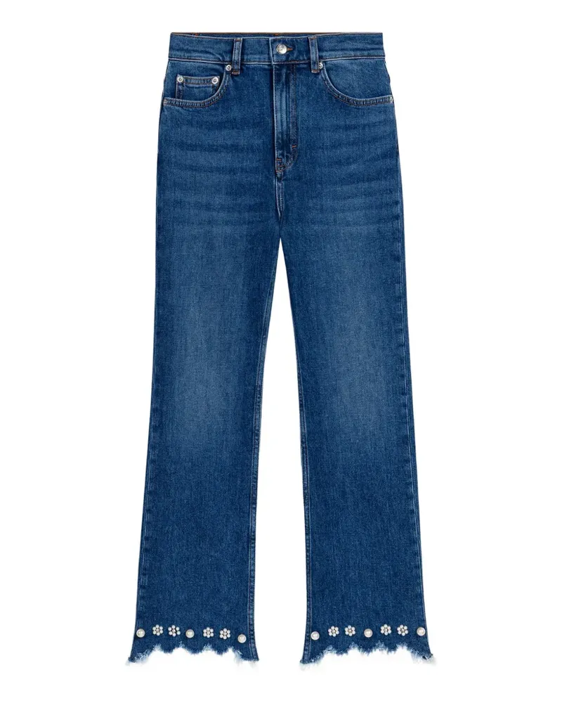 Maje Ausgefranste Jeans mit Verzierung - Blau Blau