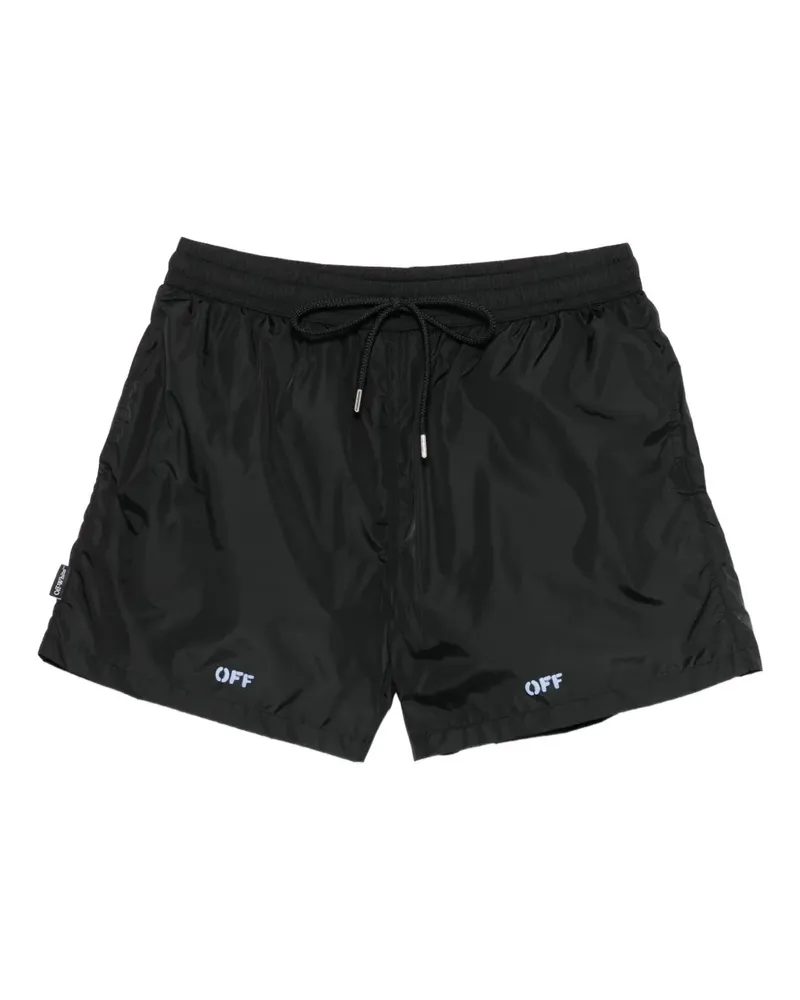 OFF-WHITE Badeshorts mit Logo-Print - Schwarz Schwarz