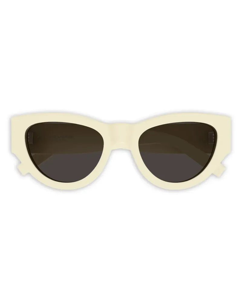 Saint Laurent Cat-Eye-Sonnenbrille mit Logo - Nude Nude