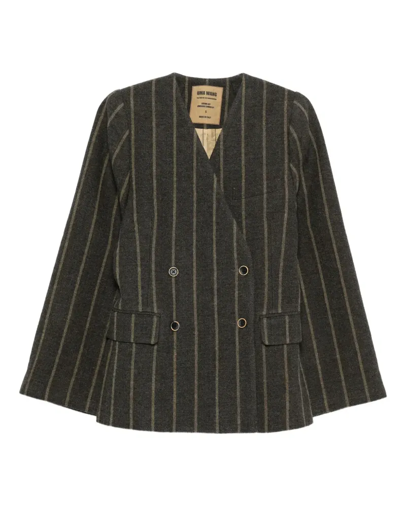 Uma Wang striped double-breasted blazer - Grau Grau