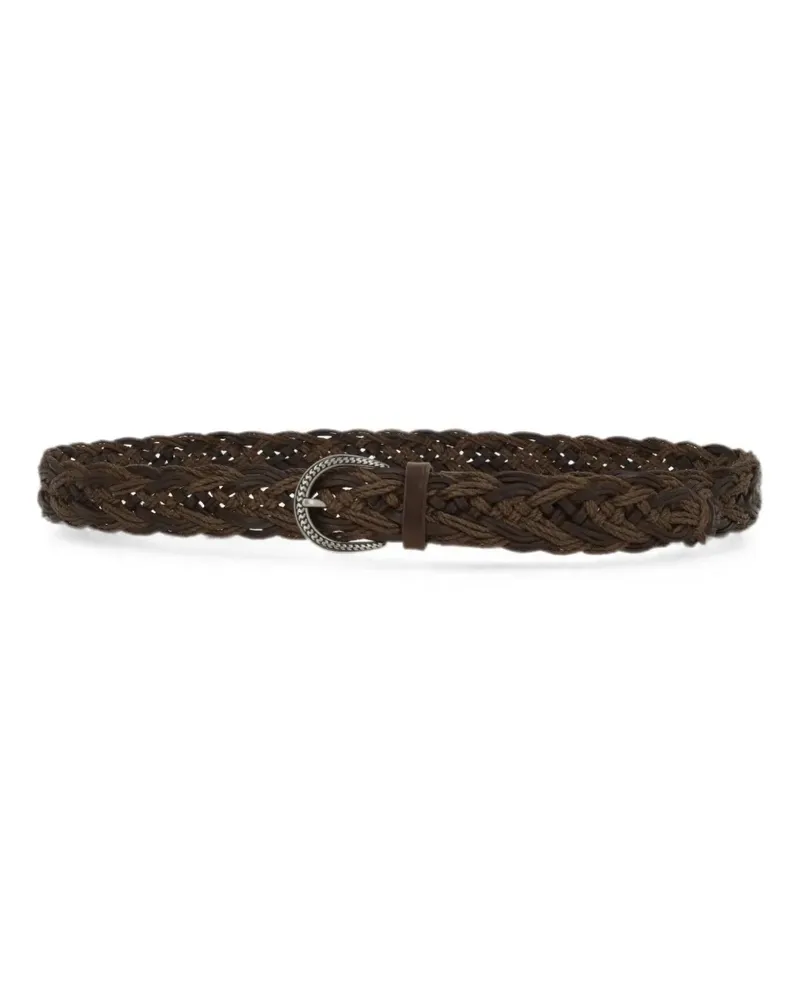 Brunello Cucinelli braided leather belt - Braun Braun