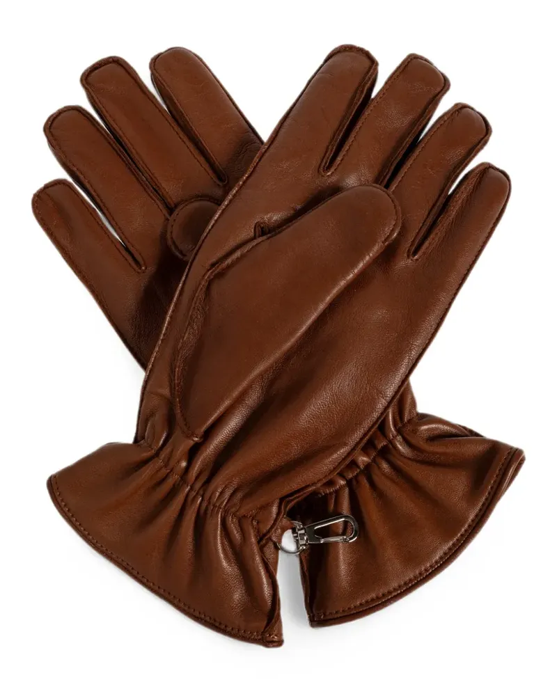 Dsquared2 quilted leather gloves - Braun Braun