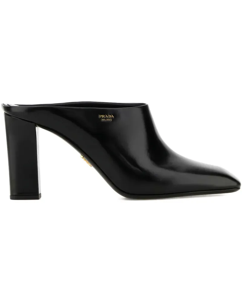 Prada Mules mit Blockabsatz 85mm - Schwarz Schwarz