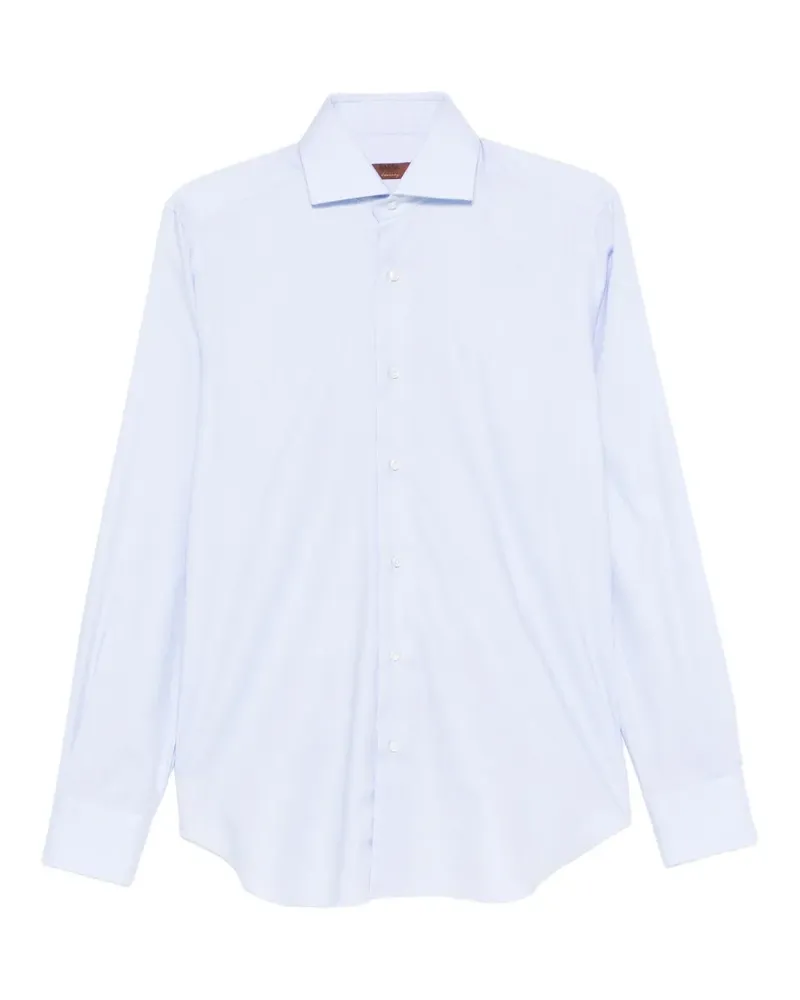 BARBA Hemd mit spitzem Kragen - Blau Blau