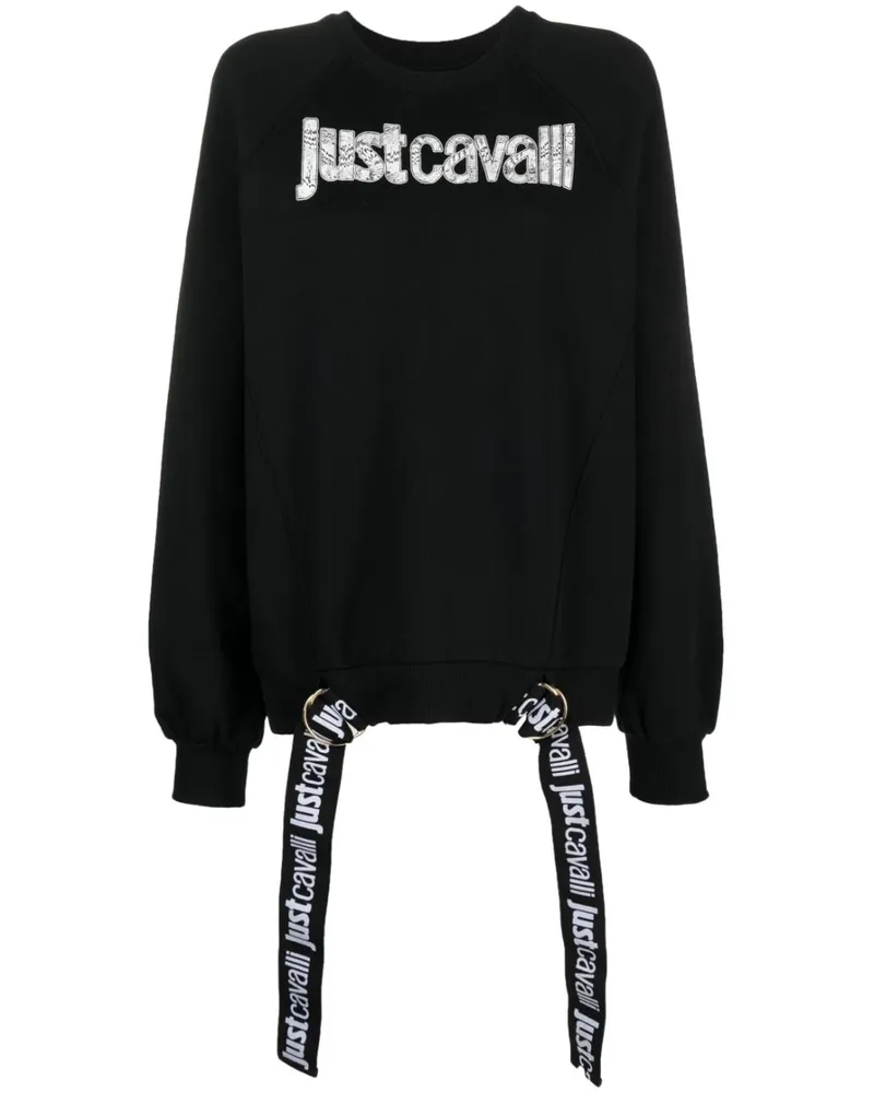 Just Cavalli Sweatshirt mit Logo-Print Schwarz