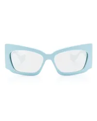 Gucci Sonnenbrille mit eckigem Gestell Blau