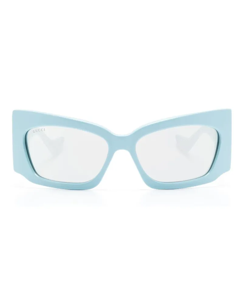 Gucci Sonnenbrille mit eckigem Gestell - Blau Blau