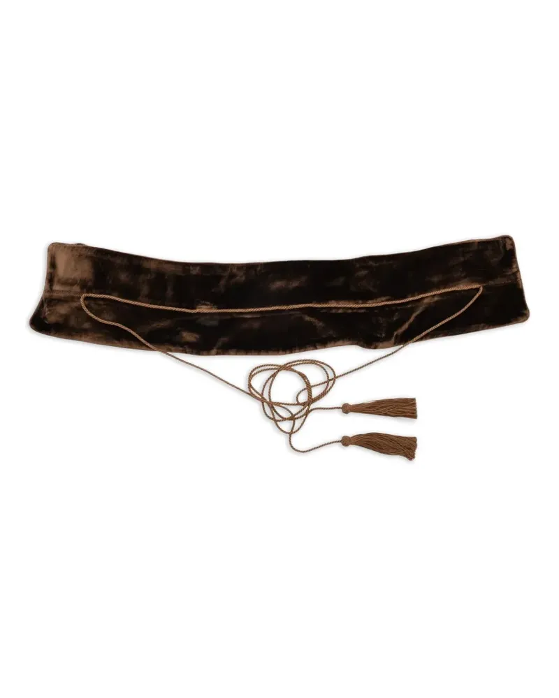Roberto Cavalli Samtgürtel mit Quastendetail - 1660 BROWN 1660