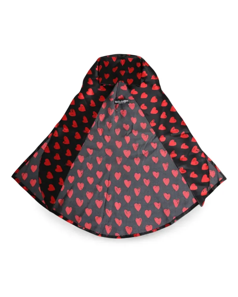 Dolce & Gabbana Kapuze mit Herz-Print - Schwarz Schwarz