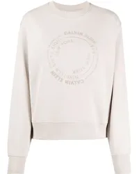 Calvin Klein Sweatshirt mit Logo-Stickerei Braun