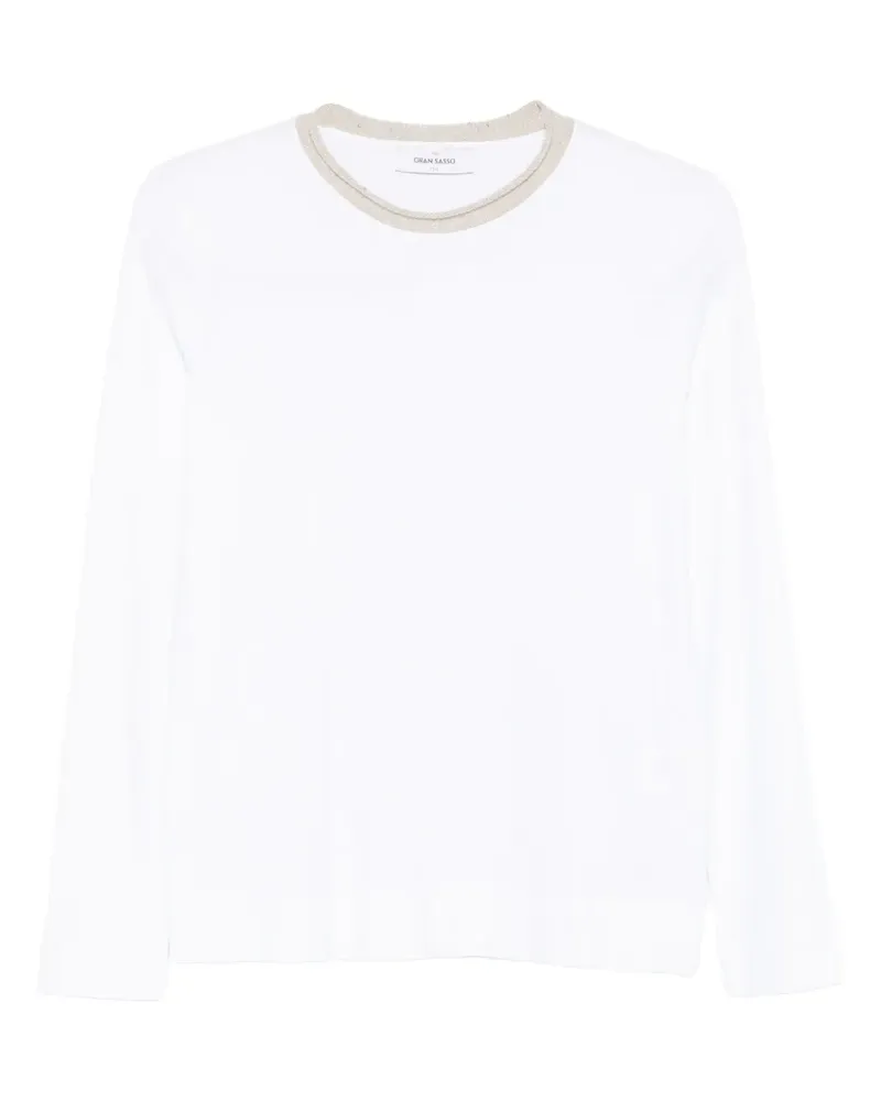 Gran Sasso Klassisches Langarmshirt - Weiß Weiß