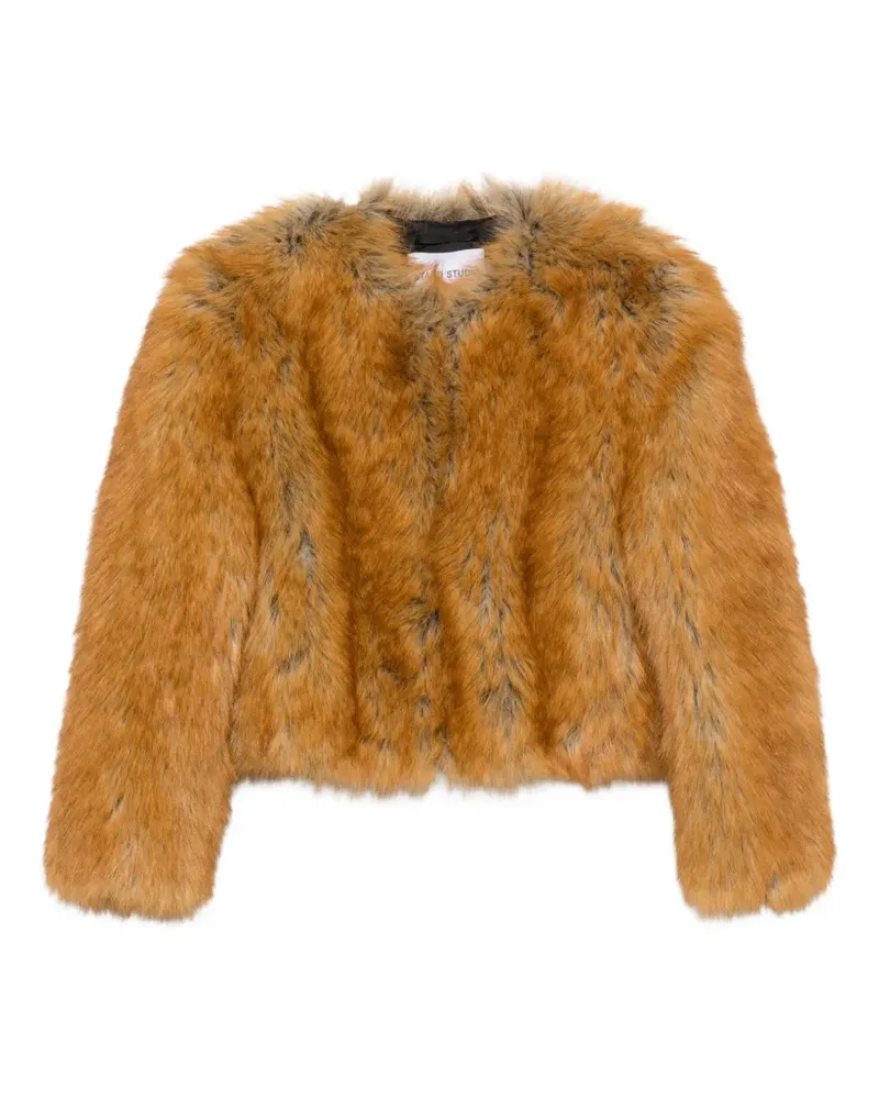 STAND Karly faux-fur coat - Braun Braun