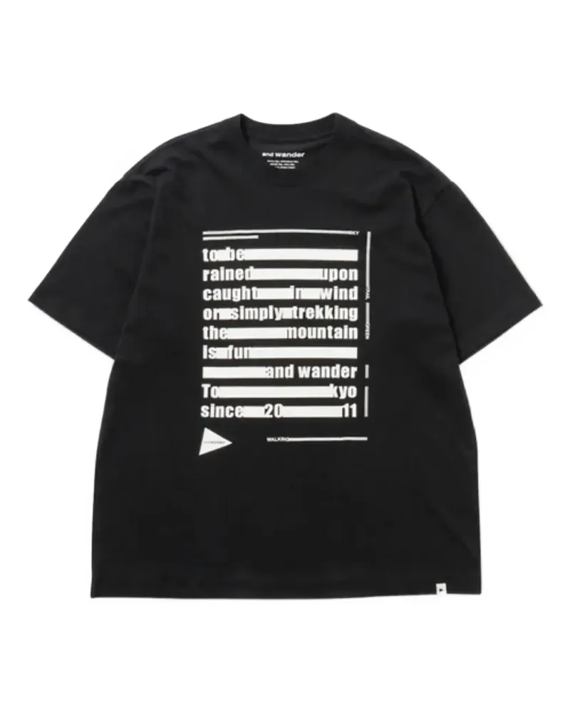 and wander graphic-print T-shirt - Schwarz Schwarz