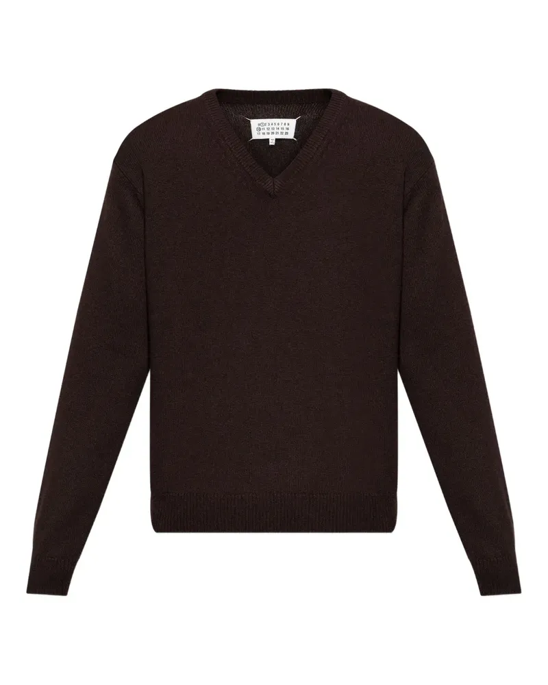 Maison Margiela Kaschmirpullover mit V-Ausschnitt - Braun Braun