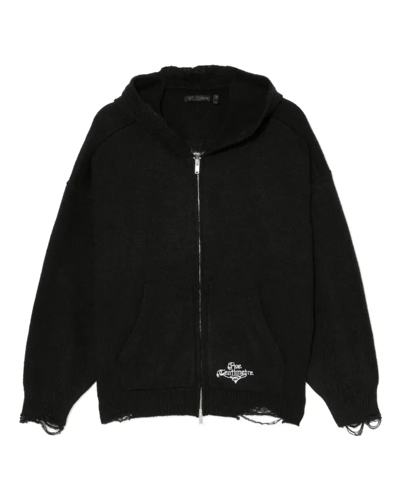 FIVE CM Cardigan mit Logo-Stickerei - Schwarz Schwarz