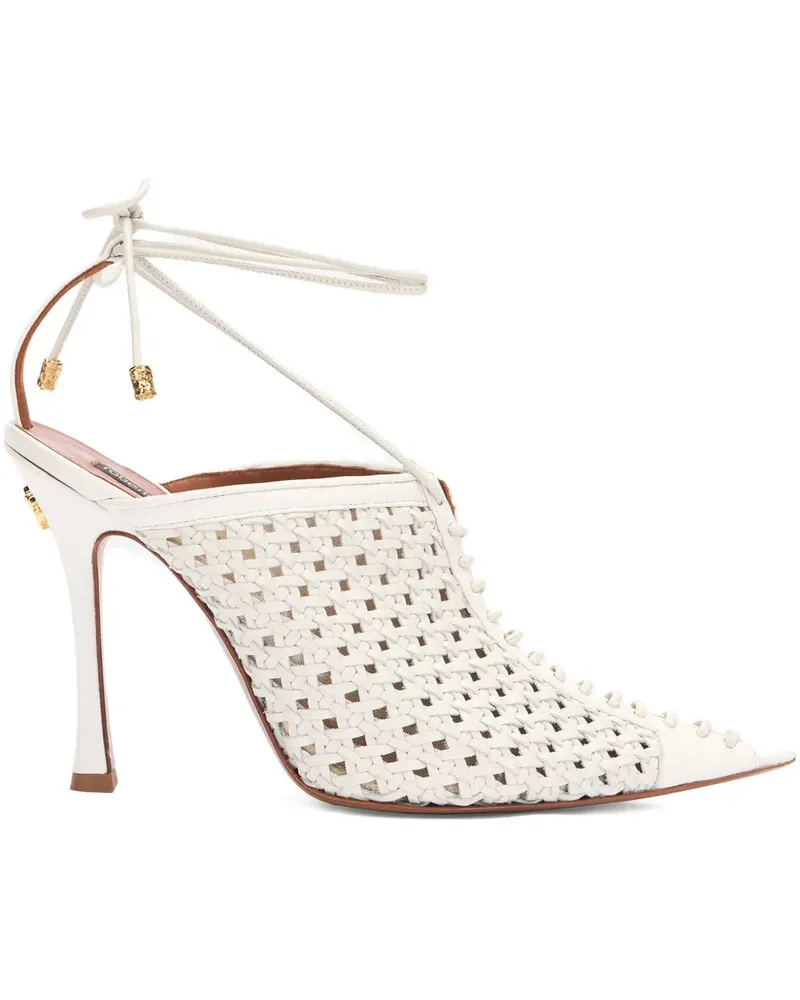 Roberto Cavalli Sandalen mit gewebtem Absatz - Weiß Weiß